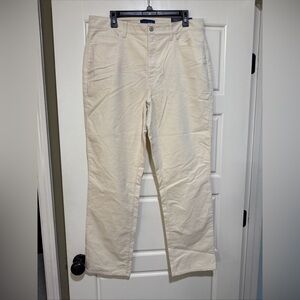Talbots Cream Straight Leg Pants 14 NWT